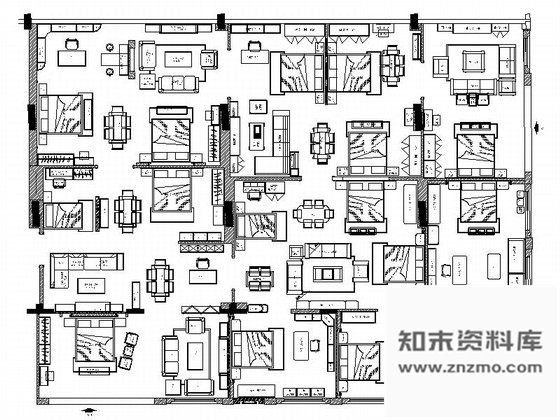 施工图知名品牌现代时尚家具专卖店CAD装修施工图