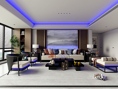 新中式家居客厅