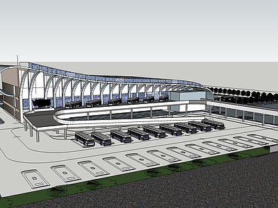 现代汽车客运站广场 室外 建筑