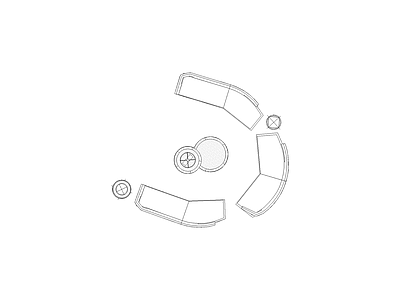 工装办公家具图块 异形沙发