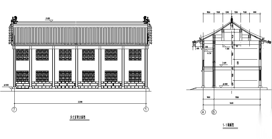 中国古建群方丈室建筑设计施工图