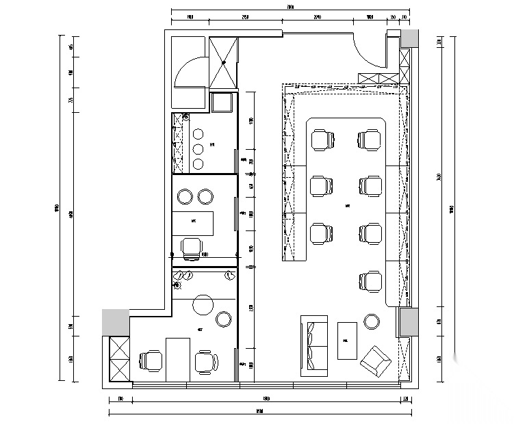 小清新逸迩工作室设计施工图（附效果图） 开放办公室