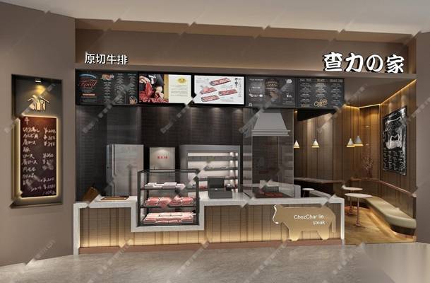 韩式牛排料理店门头 日韩餐厅