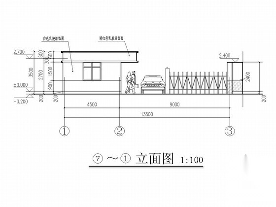 砌体结构安置房小区大门结构施工图（含建筑图）