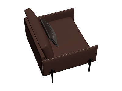 棕色皮质单人沙发