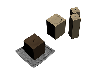 方形蜡烛与托盘组合