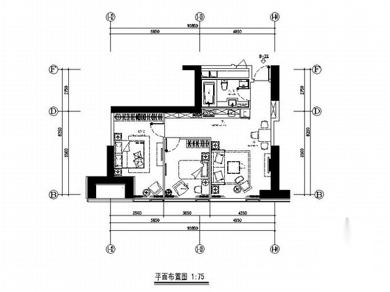 [大连]精品公寓二居室室内装修施工图（含实景）
