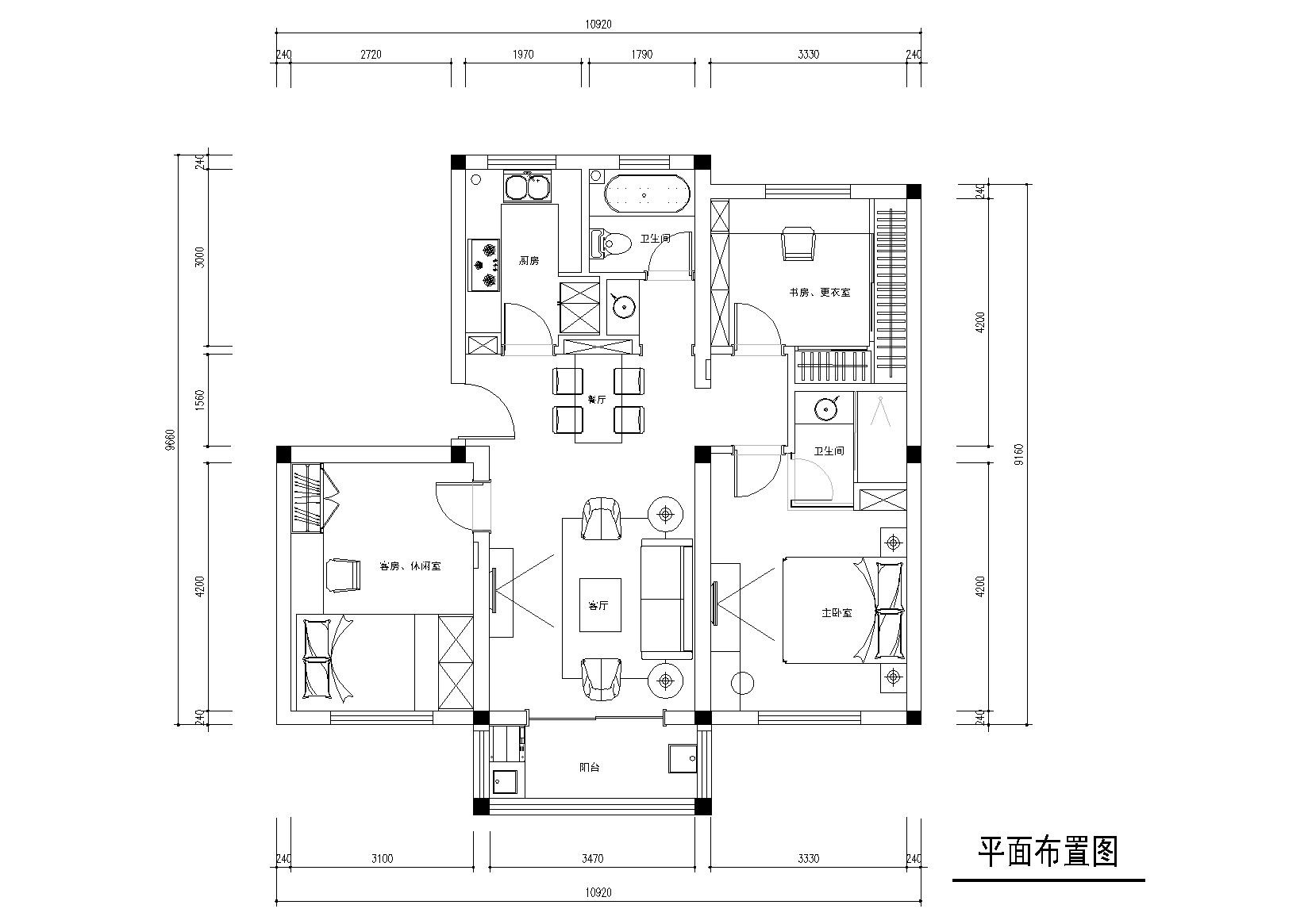 [江苏]苏州李闸小区样板间CAD施工图+实景图 平层