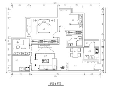 [山东]青岛现代轻奢住宅家装设计施工图 平层