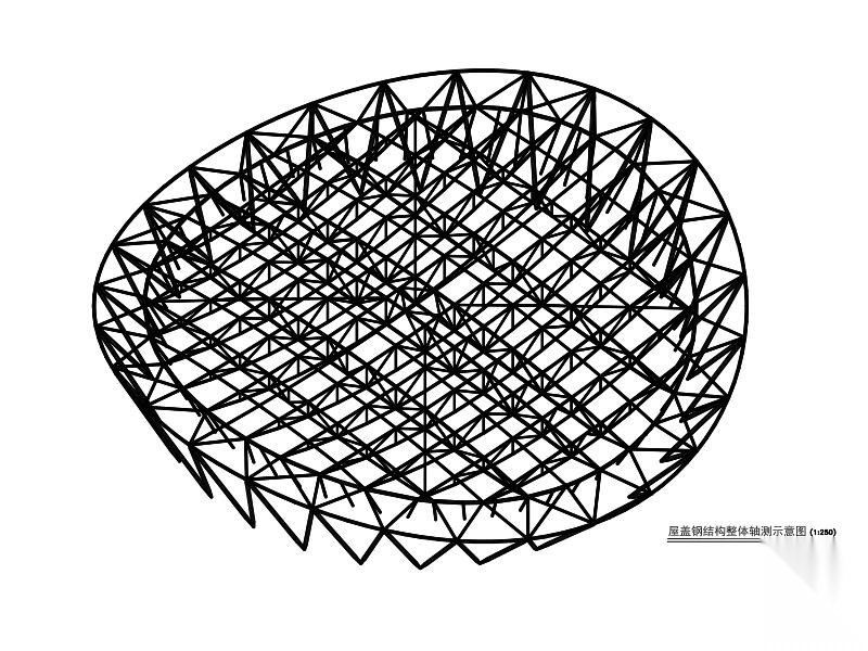 双向鱼腹式单榀桁架体育馆钢屋盖结构施工图
