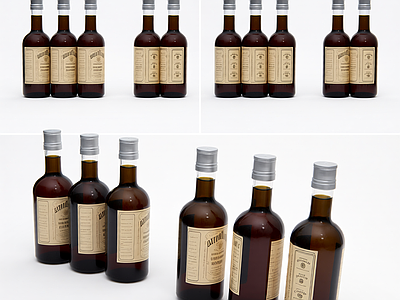 酒瓶带标签模型