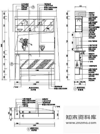 图块/节点吧台详图Ⅲ 节点 家具节点详图