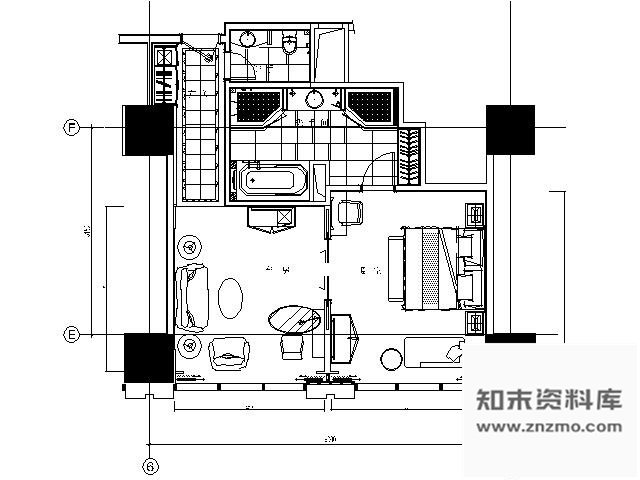 施工图上海五星豪华酒店F型套房施工图