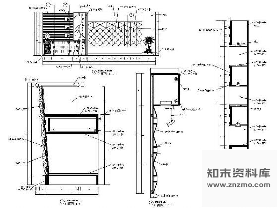图块/节点美容院装饰墙详图3 墙面通用节点