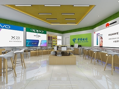 现代手机营业厅 华为OPPOVIVO柜台模型都有