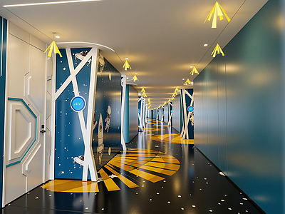 现代酒店走廊