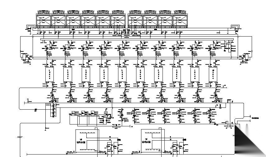 上海某能源中心冷冻机房系统图
