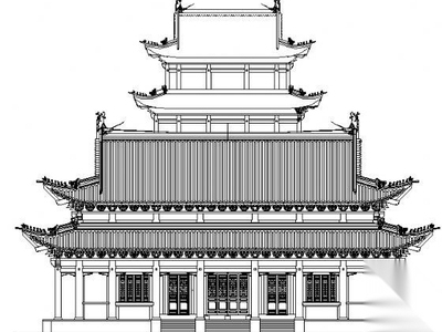 某寺大雄宝殿建筑施工图 古建
