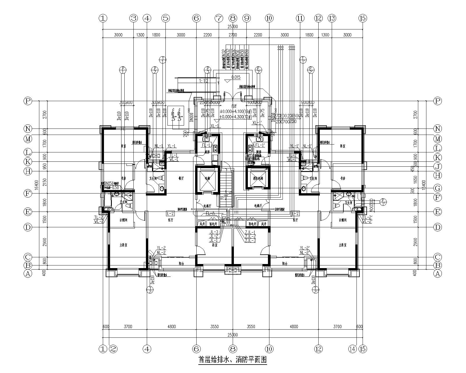 中建威海路项目12#19#楼给排水施工图 建筑给排水