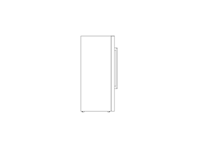 现代橱柜施工图 冰箱双门侧立面