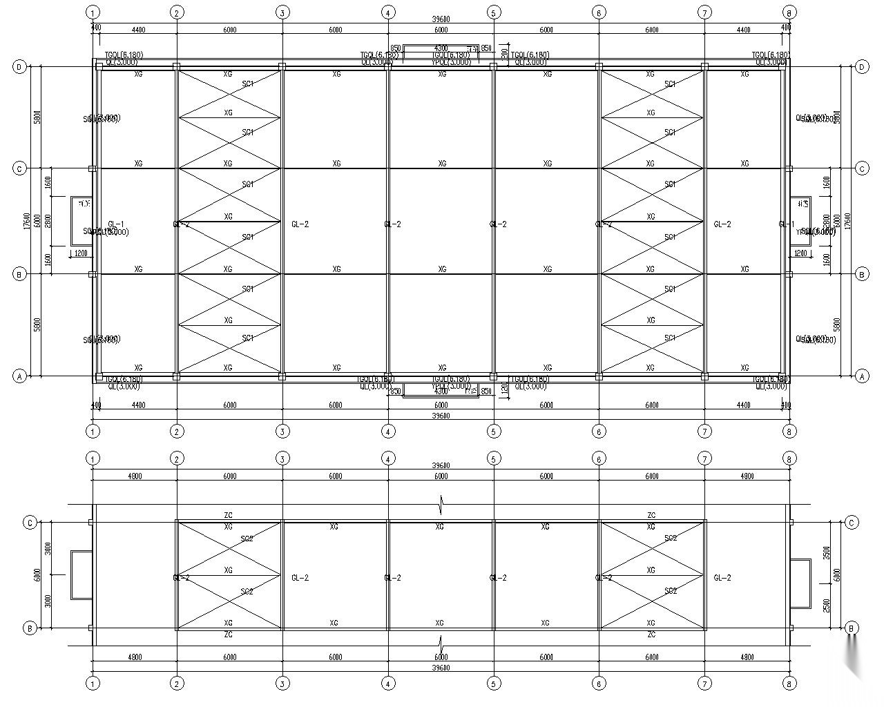 单层工业厂房车间结构施工图（CAD）