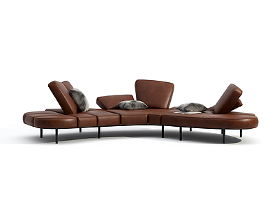 现代风格棕色沙发组合