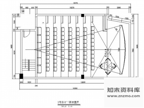 施工图某电影院中号影厅室内装修施工图