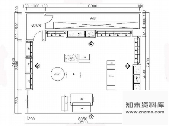 施工图美国著名精英休闲品牌服装专卖店展厅设计施工图含效果