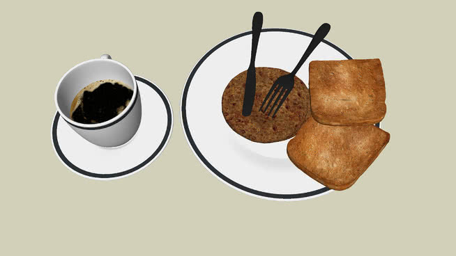 Meat pie, toast and coffee 篮子 家居物品 过滤器 杯子 其他