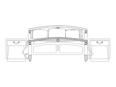 床 现代家具图块别墅家具图块施工图