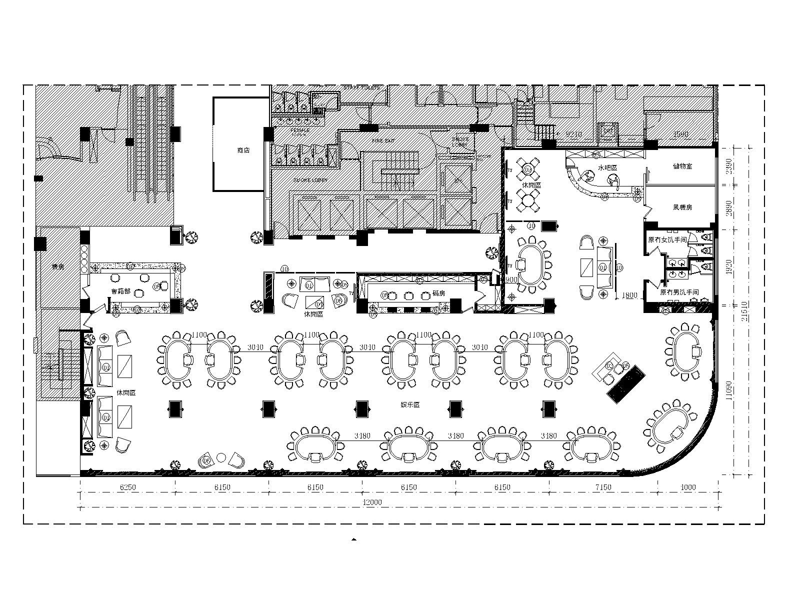 澳门金龙酒店娱乐场&日本餐厅施工图+方案图