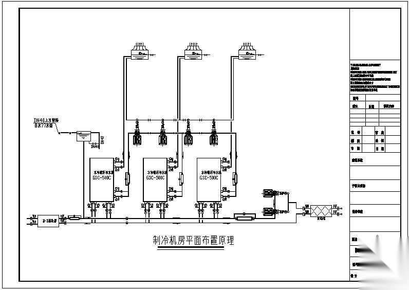 某制冷机房平面布置图纸