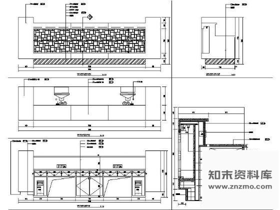 图块/节点公寓门厅接待台详图 前台 家具节点详图