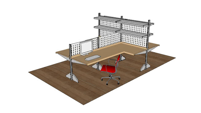 带货架的办公工作站 其他 室外 老鼠夹 书