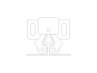 现代五金管件现代五金管件门把手膨胀螺栓管件弯头门锁施工图 門卡俯視
