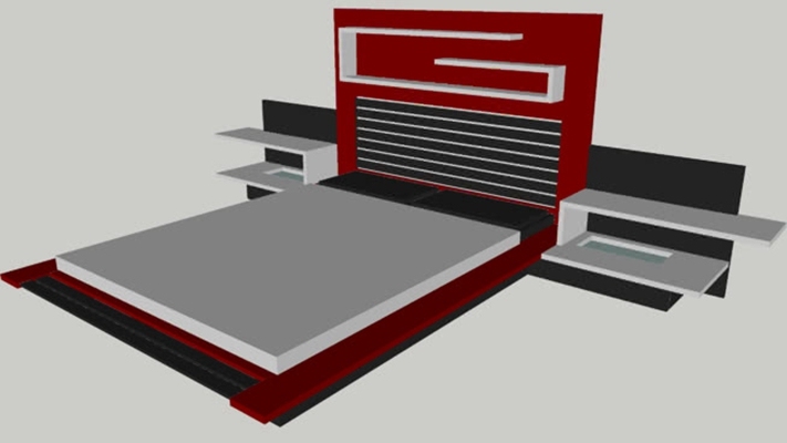 双人床 草图大师模型