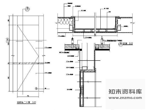 图块/节点展廊铝板暗门详图 隐形