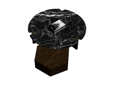 大理石茶几与长桌组合