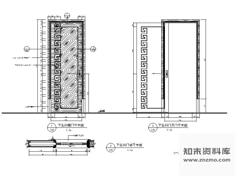 图块/节点卫生间装饰门详图 通用节点