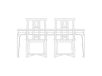 桌椅 现代家具图块别墅家具图块施工图