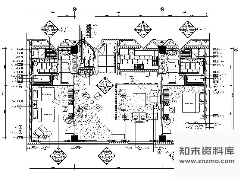 施工图北京五星级酒店GM总经理套房图