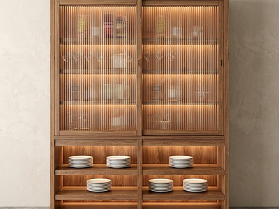 木质玻璃门餐边柜餐边柜