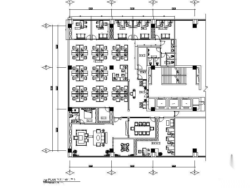[西安]某办公室装修施工图