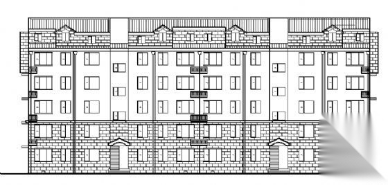 南京某五层住宅楼建筑方案图（带阁楼） 住宅楼建筑
