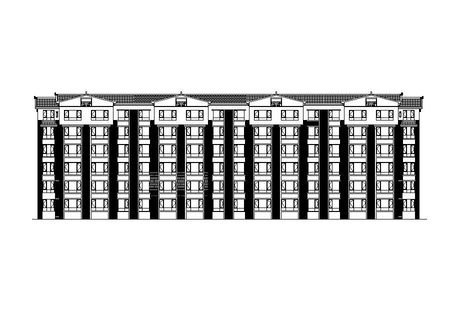 [宁夏]六层砖混结构住宅建筑施工图（含多套方案及效果图...