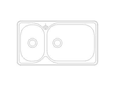 厨房设施 现代家具图块别墅家具图块施工图