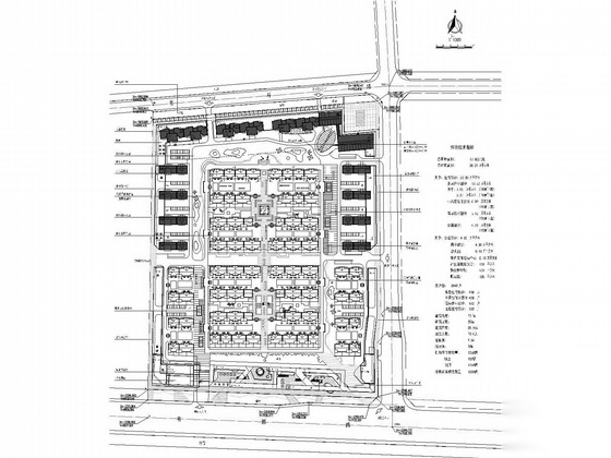 某住宅小区规划方案设计图(含CAD分析图和人防规划明细)