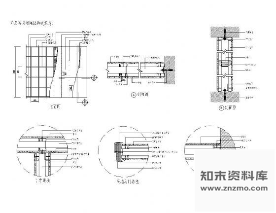 图块/节点单层石膏板隔墙详图 墙面通用节点