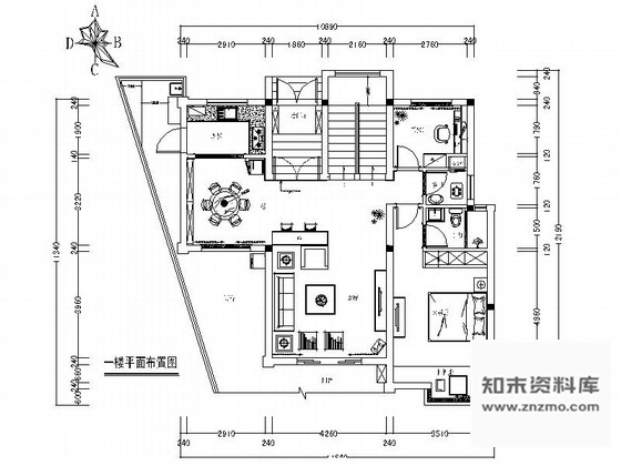 施工图山西精品典雅现代风格三层别墅装修施工图含效果