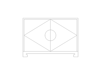 现代柜子立面图块 现代边柜立面
